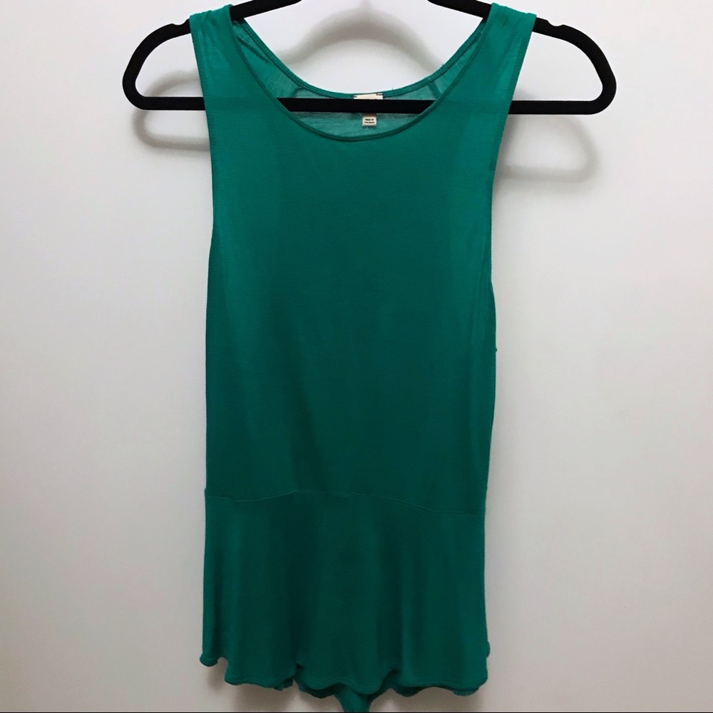 2/$15 💛 Wilfred “Concorde” Green Peplum Tank